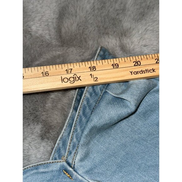 Nichole Lynel Denim Off Shoulder Sweetheart Neckline Puff Sleeve Mini Dress NWT - Picture 7 of 14